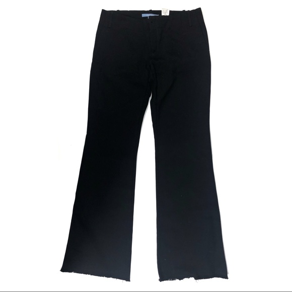 black wide leg flared trousers